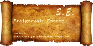 Steigervald Eszter névjegykártya